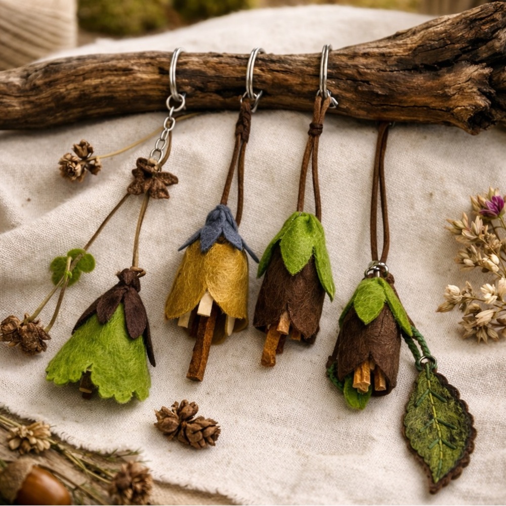 Handmade Woodland Felt Keychains